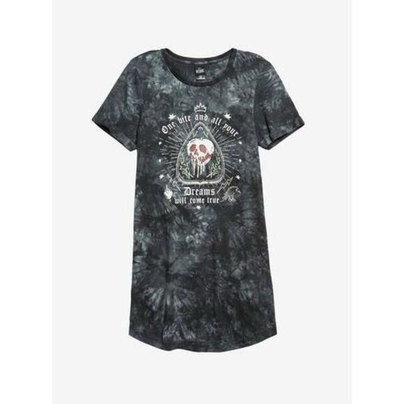NWT Disney Snow White And The Seven Dwarfs Poison Apple Acid Wash T-Shirt Dress - Picture 1 of 10